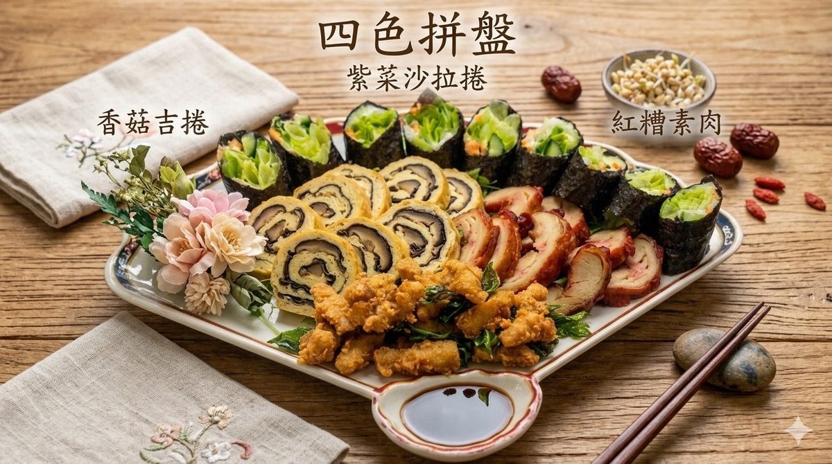 五福圓滿拼盤－中平素食之家宴席菜｜中壢素食
