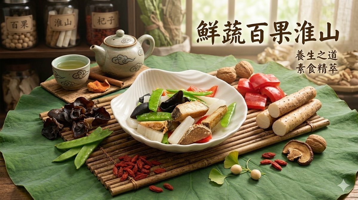彩椒百果山藥－中平素食之家宴席菜｜中壢素食